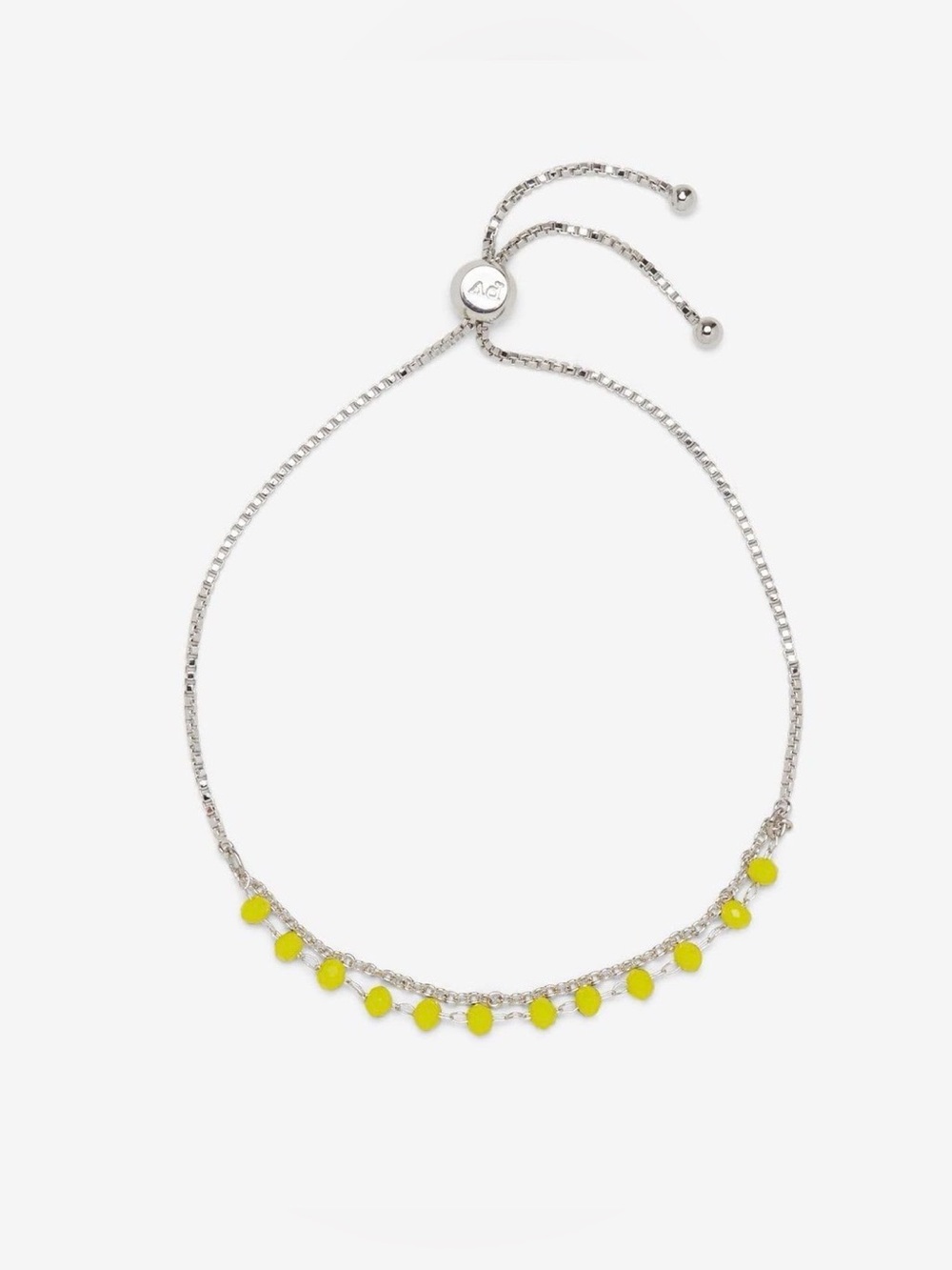 Pura Vida Neon Yellow Bead Chain Slider Bracelet